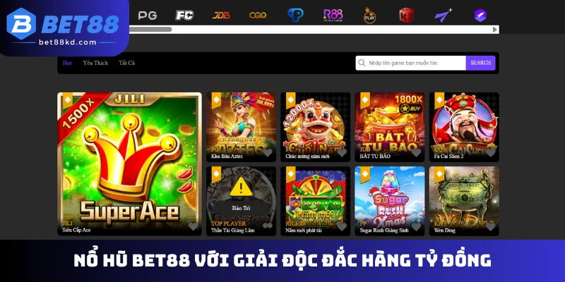 Nổ hũ Bet88 với giải độc đắc hàng tỷ đồng